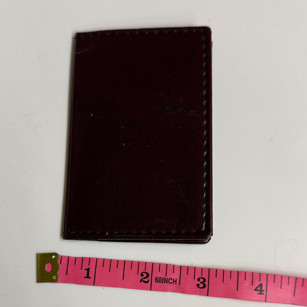 Dark Red Leather Card Holder